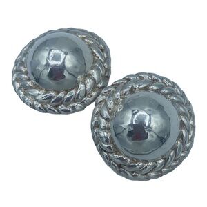 Vintage Simon Sebbag huge designer Sterling silver earrings braided estate 925